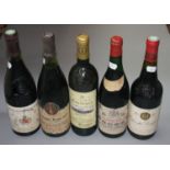 Five bottle of wine, to include Bourgogne Rouge 1977, La Cour Pavillion Bordeaux Recolte 1989,