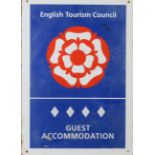 A English Tourist and Council Guest Accommodation enamelled metal sign, 56 x 39cm.