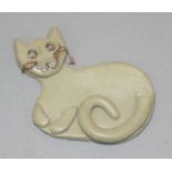 A ceramic cat by Ponkle from the estate of Trevor Corser.