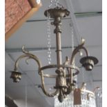 A gilt metal hanging ceiling light, height 39cm.