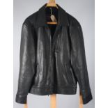 A gentleman's Chevignon black leather jacket,