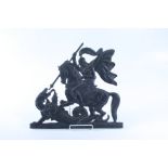 A cast iron plaque, George and the Dragon, inscribed 'SHW w', height 37.5cm, width 41.3cm, depth 0.