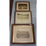 Two WWI framed photographs and a football team photograph.