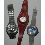A Tissot Sideral automatic gentleman's wrist watch and two other wrist watches.