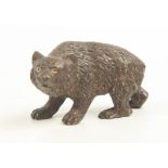 A bronze model of a bear, impressed 'Schultz', height 2.5cm, width 4cm.