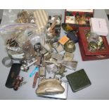 Costume jewellery, coins etc, a large collection.