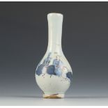 A rare miniature early 18th century Delft baluster vase,