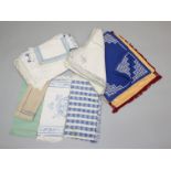 A collection of table linen, to include one tablecloth,