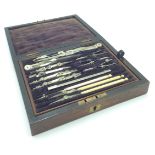 A cased drawing instrument set, circa 1900.