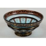 A bohemian gilt decorated glass bowl, height 4.5cm, diameter 9.5cm.