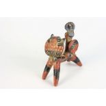 A John Maltby ceramic figure 'Knight and Tiger', height 14cm, length 12.5cm.