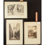 Three drawings, signed in pencil Rhys, 20 x 14cm, 17.5 x 26cm and 28 x 17cm.