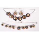 A operculum shell set tortoiseshell necklace,