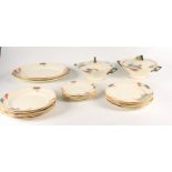 A Burleighware Art Deco style dinner service, comprising of a pair of tureens,