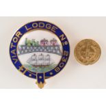 A 14ct gold enamelled jewel 'Viator Lodge No.