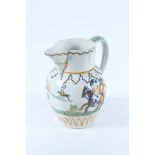 A Duke of Cumberland prattware jug, 19th century, height 18.5cm.