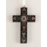 A 19th century pique cross, height 42mm.