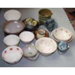 A collection of studio ceramics.