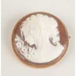 A gold mounted cameo brooch.