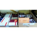 Two boxes of boxed die-cast models including Corgi, Matchbox, Lledo etc. (34)