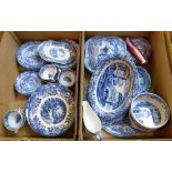 Two boxes of Spode Italian pattern tableware including plates, bowls, dishes, lidded tureen etc (2)