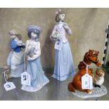 Royal Doulton Thelwell figure, "Detecting Ailments" together with 2 Lladro figures and Nao figure (
