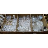 Three boxes of glassware including Edinburgh crystal (3)