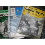 Approximately 97 copies of Motorcycle magazine, circa 1960 - 1962.