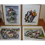 Jim Blanchard (born 1942), a signed set of four limited edition prints, 3/250, depicting 1966 500