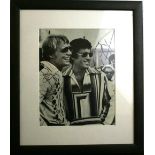 Starsky and Hutch - a signed black and white photograph, 23 x 18 cm.