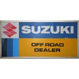 A Suzuki Off Road illuminated dealer sign, in perspex and aluminium, wiring untested, 45 x 94 cm.