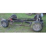 c. mid 1970's Reliant Scimitar shortened chassis, with diff, axle, wheels and front suspension. This