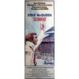 Steve McQueen - Le Mans, 1971 Cinema Center Film original poster, 91 x 35 cm, framed.