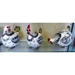 Three Gallo ceramic "Rocking Rooster" figures
