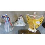 A Royal Doulton figurine, Miss Demure, registered no. 753474 HN no.1560 together with