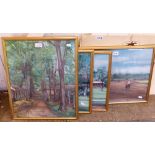 Four reproduction paintings of "The Old Saratoga Racetrack" by Robert Roche