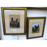 A pair of Harrison Weir watercolours of poultry