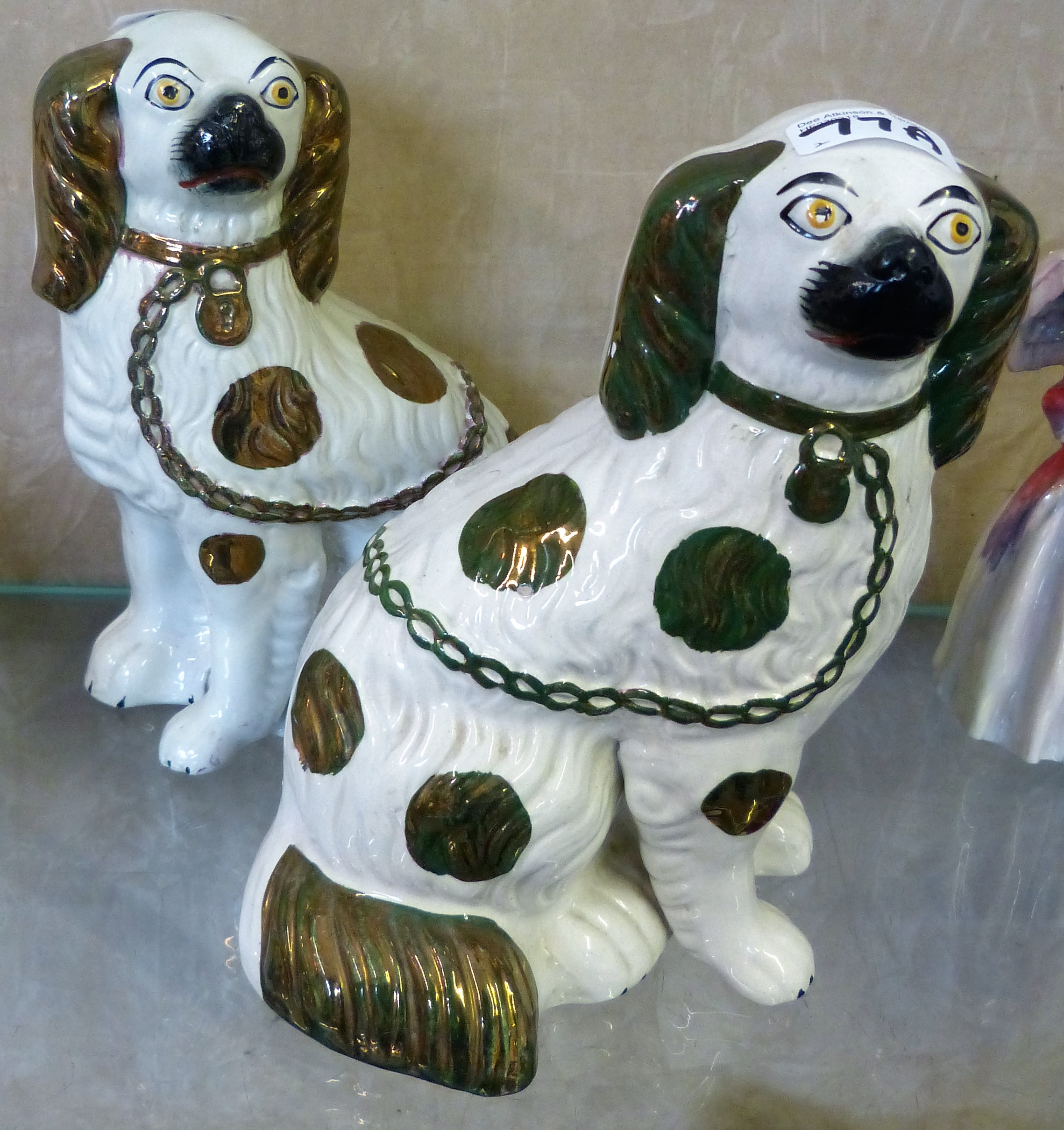 A pair of Victorian Staffordshire spaniels