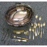 A set of ten silver teaspoons Sheffield 1911 and other silver and plated wares