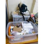Two boxes of car cleaning materials together with an electric polisher (3)