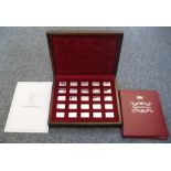 "The Silver Jubilee Collection", a set of twenty five silver ingots, London 1977, cased together