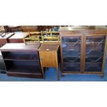 A reproduction Georgian style mahogany two-door display cabinet with astragal glazed doors and