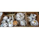 Royal Worcester Evesham pattern tableware, plates, tureens, storage jar, jugs, teapot etc. (3)