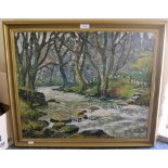 Ken Johnson, oil painting of a woodland scene