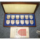 "The Royal Arms", a set of twelve silver ingots, London 1976, cased, approx 19 oz