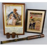 A late Victorian Negretti and Zambra leather covered brass three-draw telescope bearing War