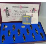 Britains Pipes and Drums of the 1st Battalion The Black Watch, limited edition set of thirteen