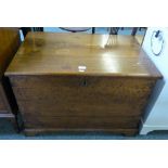 A Victorian oak blanket box, 83cm wide