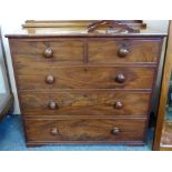 A Victorian mahogany chest of two short and three long graduated cockbeaded drawers, 105cm wide