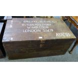 An ex-military camphorwood travelling chest, 92cm wide